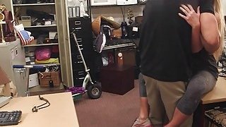 Blonde bimbo railed by pervert pawn guy at the pawnshop