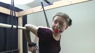 Ballgagged and uncomfortable