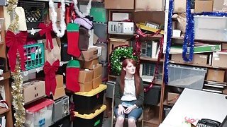 Redhead shoplifter Krystal drilled by huge a cock