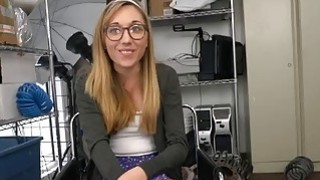 Blonde nerd Emma Haize Anal Interracial Fucking