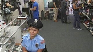 Busty police officer fucked by pawn man to earn extra money