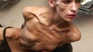 Bony brunette Inna displays her anorexic body for the camera