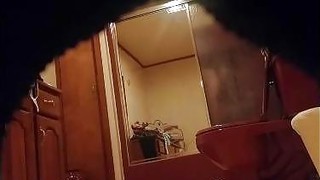 My hot booty Mom secretly filmed in our bathroom