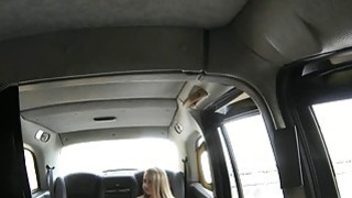 Slim blonde likes it rough with fake driver in the taxi