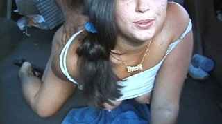 Fat amateur teen Mimi takes a hardcore ride on a bangbus