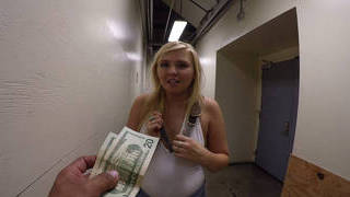 Cute blonde teen need little extra money